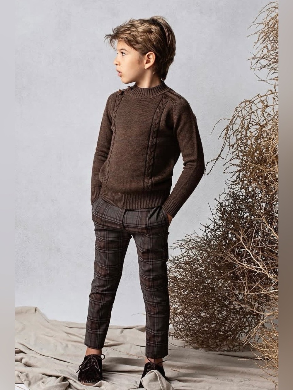 BELATI BOUTIQUE Brown Boys Sweater 7